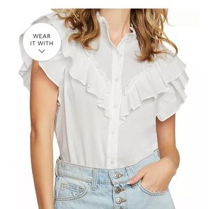Veronica Beard Jaliyah Top - SIZE MEDIUM - WHITE